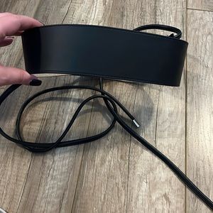 black wrap around tie belt